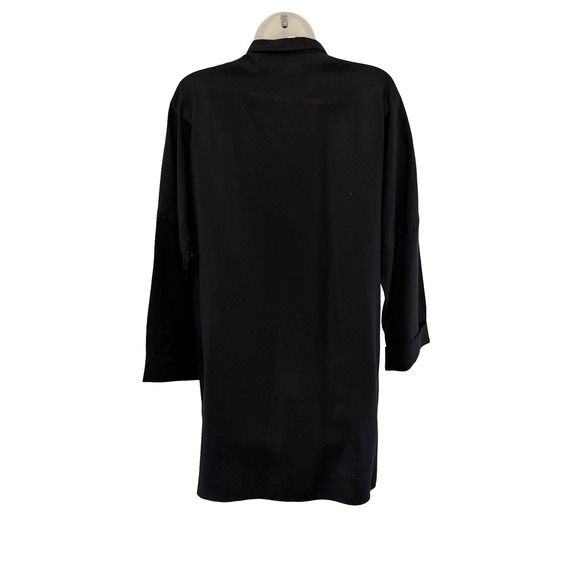 Chapter Shirt Mens Large Black Tencel Oversized Button Front Pocket Longline - Picture 3 of 16